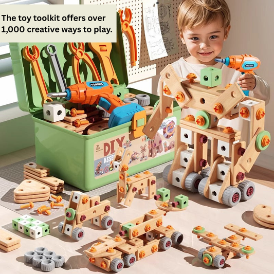 Children's Screw Toy Assembly And Disassembly Toolbox Full Set Baby's Educational Mentability Training Baby's Gift