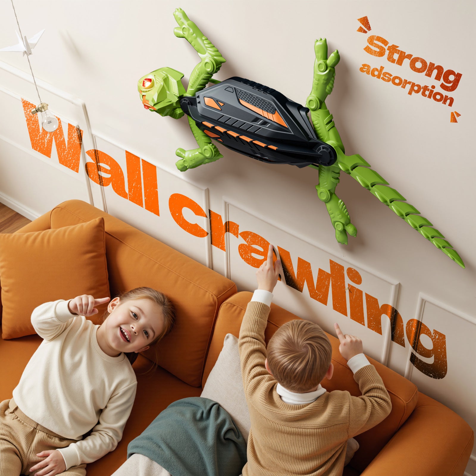 Cross-Border Wall Climbing Car, Wall Climbing Chameleon, Gecko Artificial Crawling, Built-In Charging Kidsren's Halloween Trick Toy