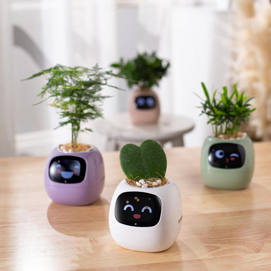 Cross-border Smart Flowerpot Smart Pet Planting Ai Flowerpot Multiple Expressions 7 Smart Sensors Ai Chips