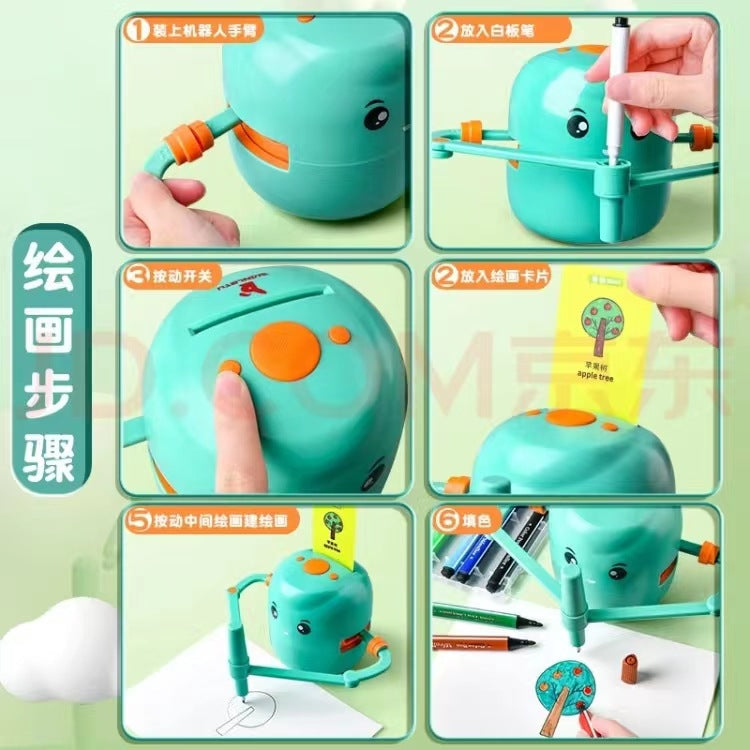 Cross-border Explosions Intelligent Automatic Painting Robot Net Red Early Education Enlightenment Painting Teaching Aids To Accompany Children To Grow Up And Learn