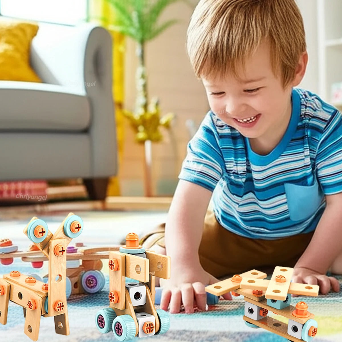 Children's Screw Toy Assembly And Disassembly Toolbox Full Set Baby's Educational Mentability Training Baby's Gift