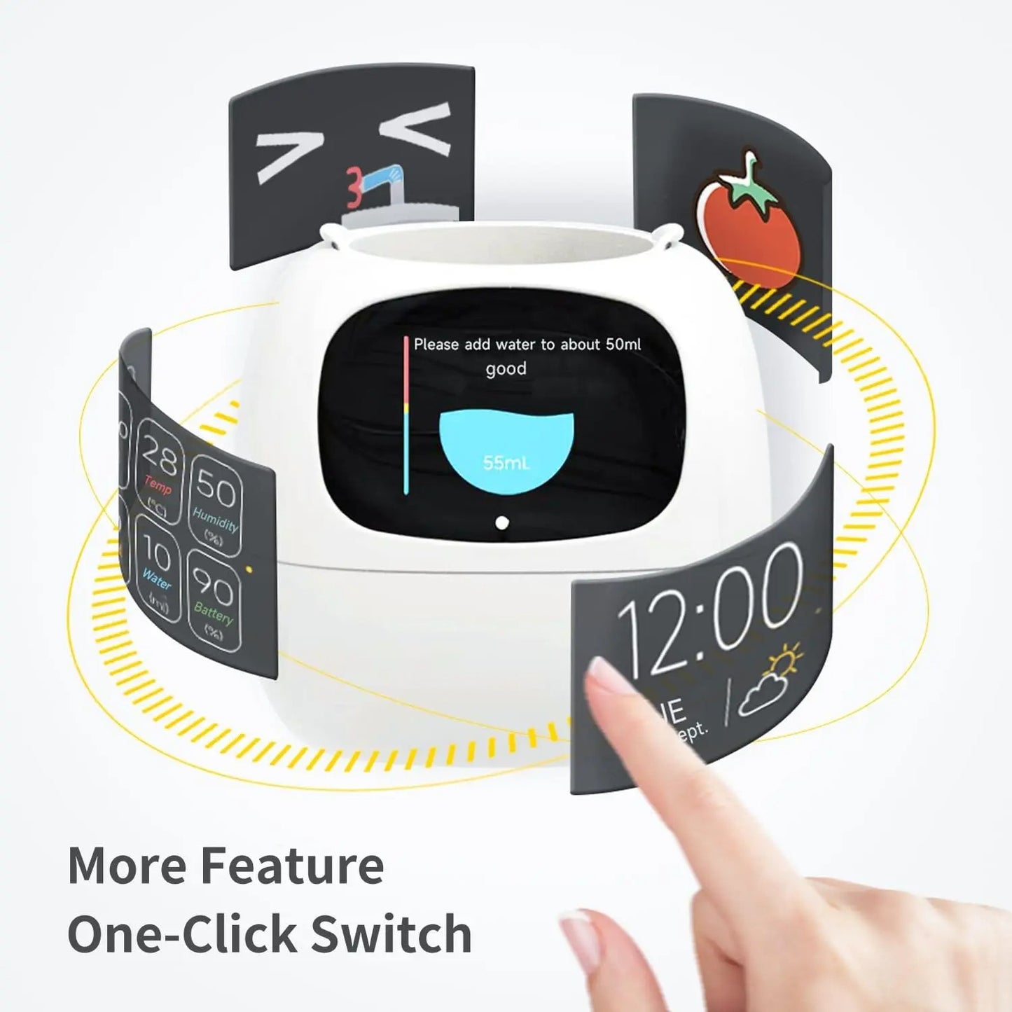 Cross-border Smart Flowerpot Smart Pet Planting Ai Flowerpot Multiple Expressions 7 Smart Sensors Ai Chips