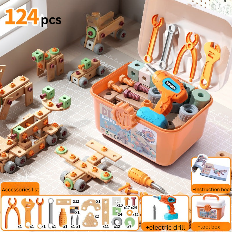 Children's Screw Toy Assembly And Disassembly Toolbox Full Set Baby's Educational Mentability Training Baby's Gift