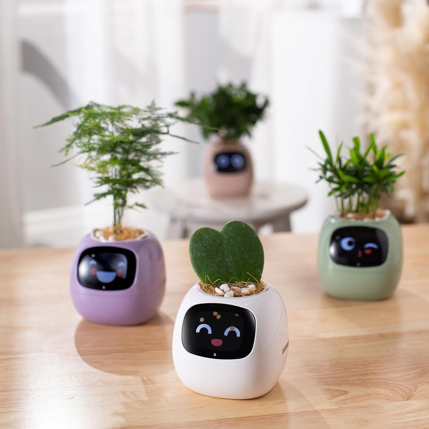 Cross-border Smart Flowerpot Smart Pet Planting Ai Flowerpot Multiple Expressions 7 Smart Sensors Ai Chips