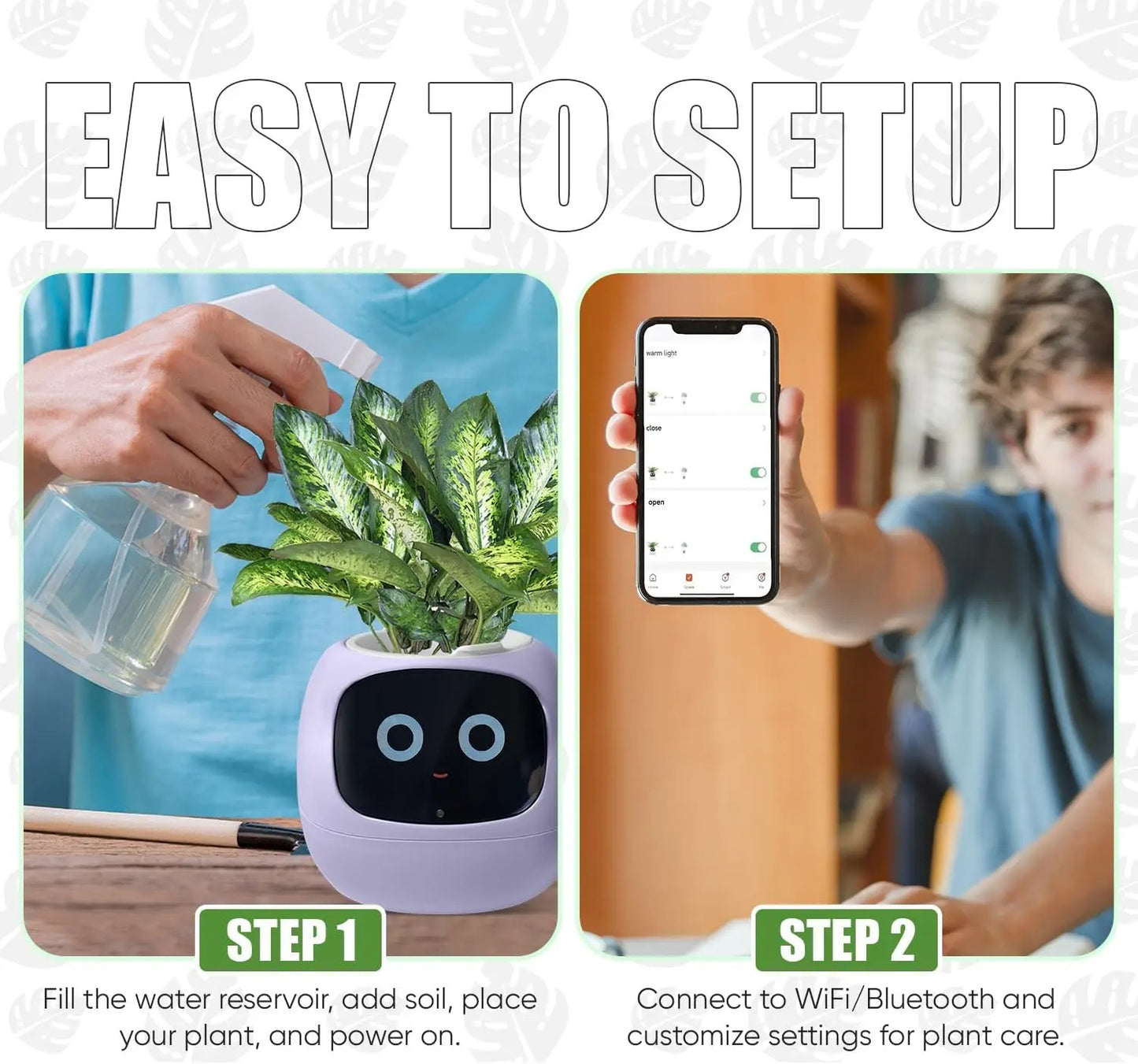 Cross-border Smart Flowerpot Smart Pet Planting Ai Flowerpot Multiple Expressions 7 Smart Sensors Ai Chips