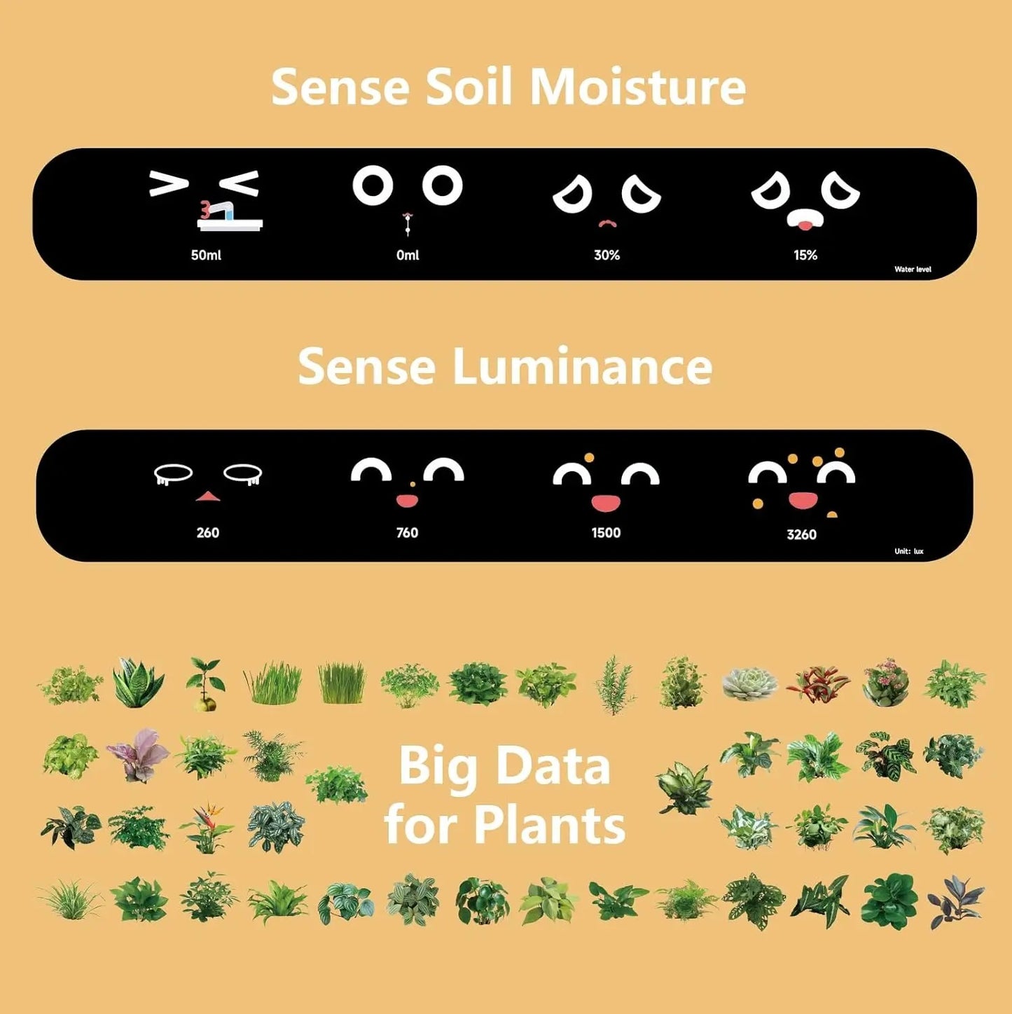 Cross-border Smart Flowerpot Smart Pet Planting Ai Flowerpot Multiple Expressions 7 Smart Sensors Ai Chips
