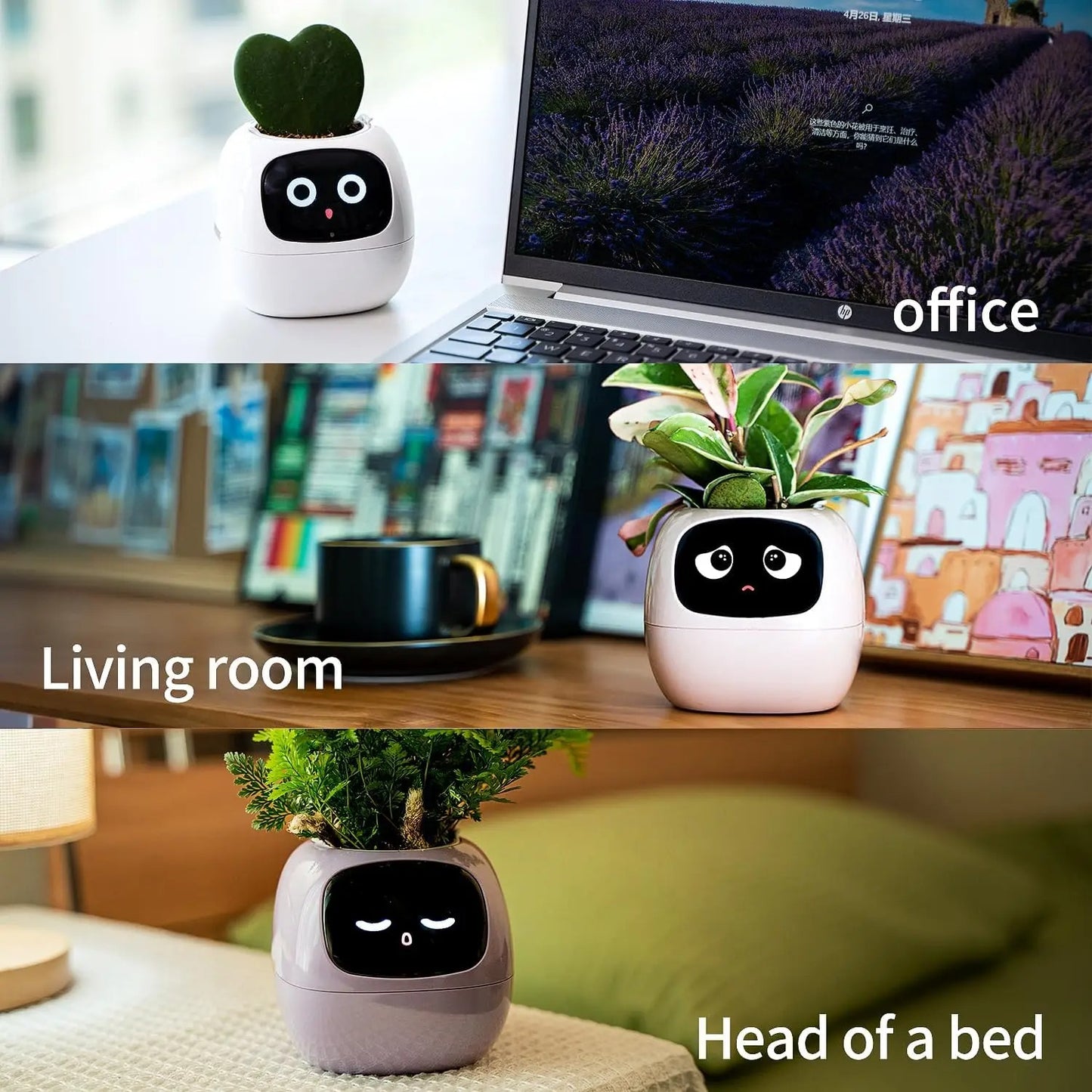Cross-border Smart Flowerpot Smart Pet Planting Ai Flowerpot Multiple Expressions 7 Smart Sensors Ai Chips