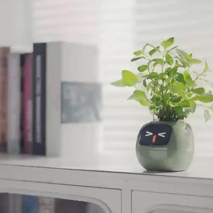 Cross-border Smart Flowerpot Smart Pet Planting Ai Flowerpot Multiple Expressions 7 Smart Sensors Ai Chips